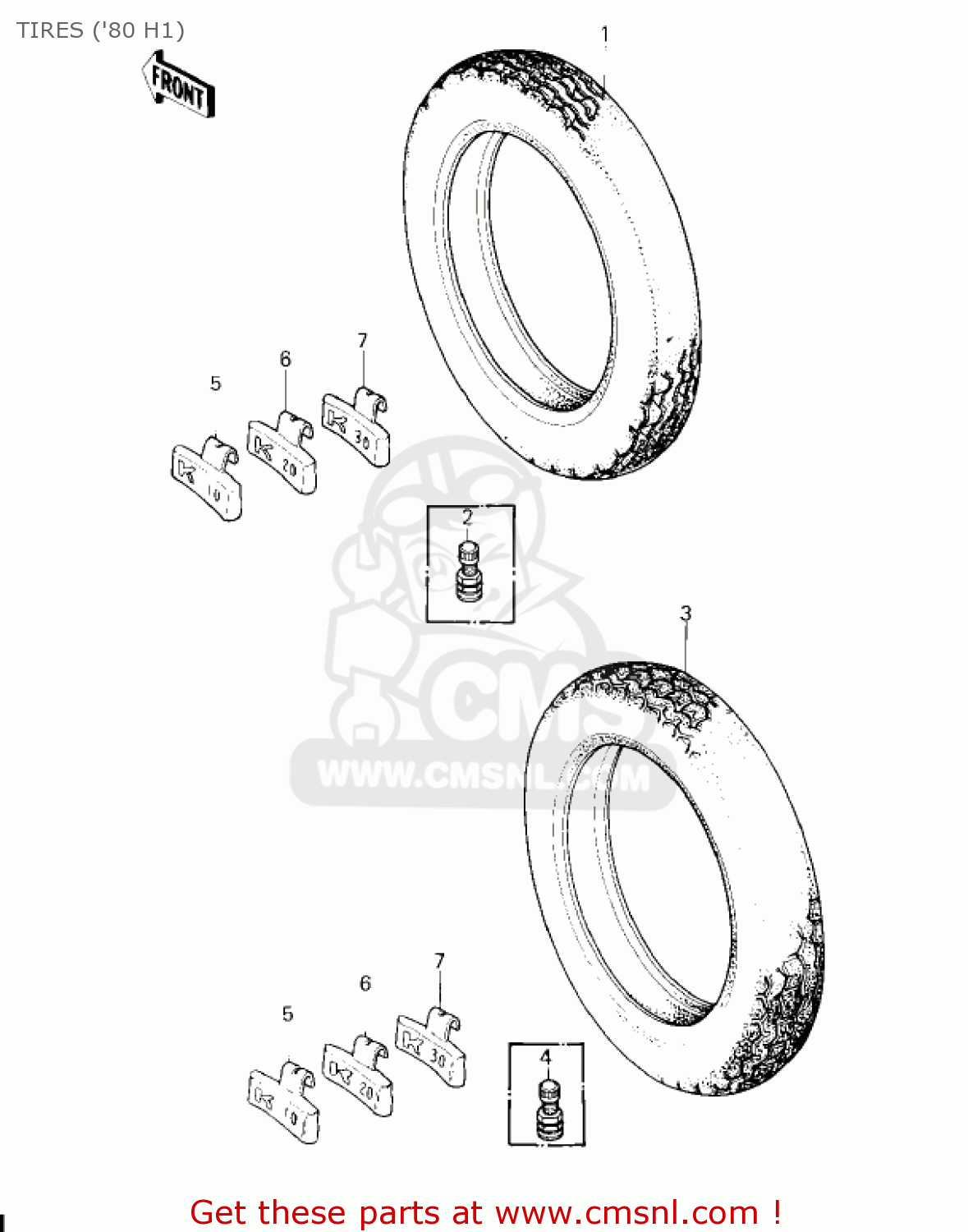 TIRES ('80 H1) KZ750H1 1980 USA CANADA / LTD