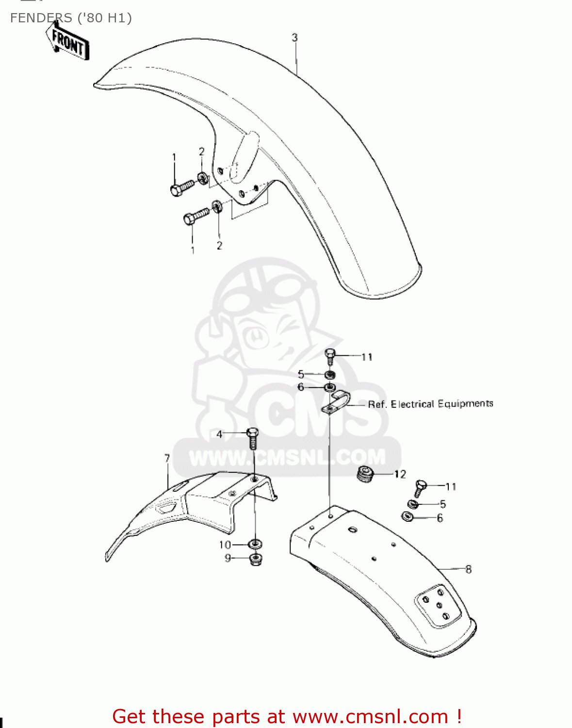 FENDERS ('80 H1) KZ750H1 1980 USA CANADA / LTD