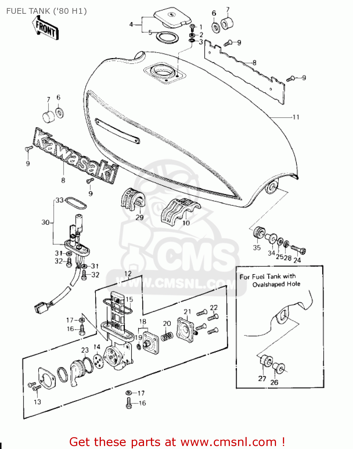 FUEL TANK ('80 H1) KZ750H1 1980 USA CANADA / LTD