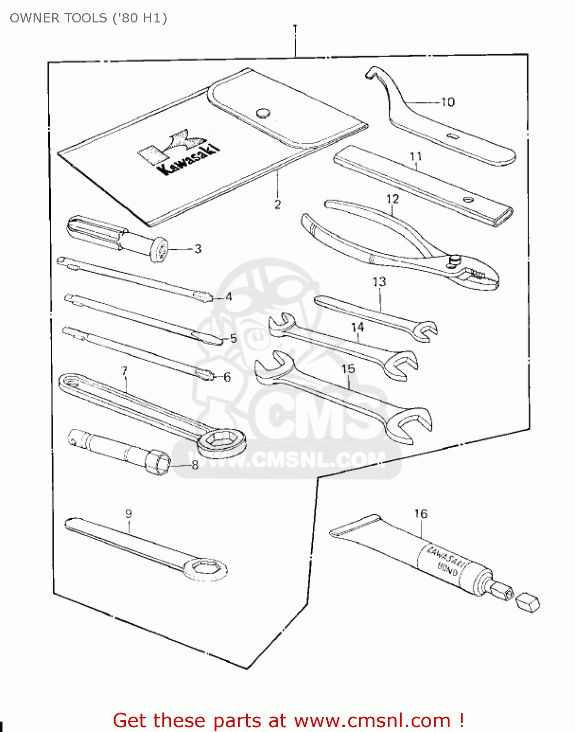 OWNER TOOLS ('80 H1) KZ750H1 1980 USA CANADA / LTD