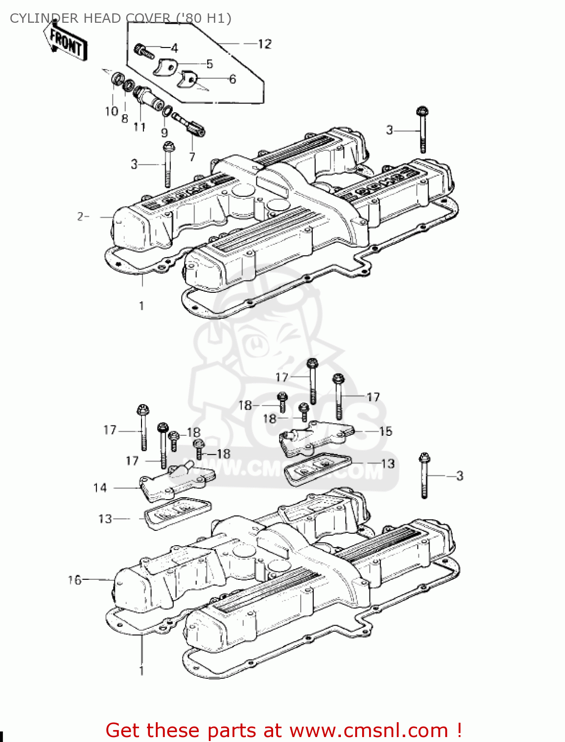 CYLINDER HEAD COVER ('80 H1) KZ750H1 1980 USA CANADA / LTD