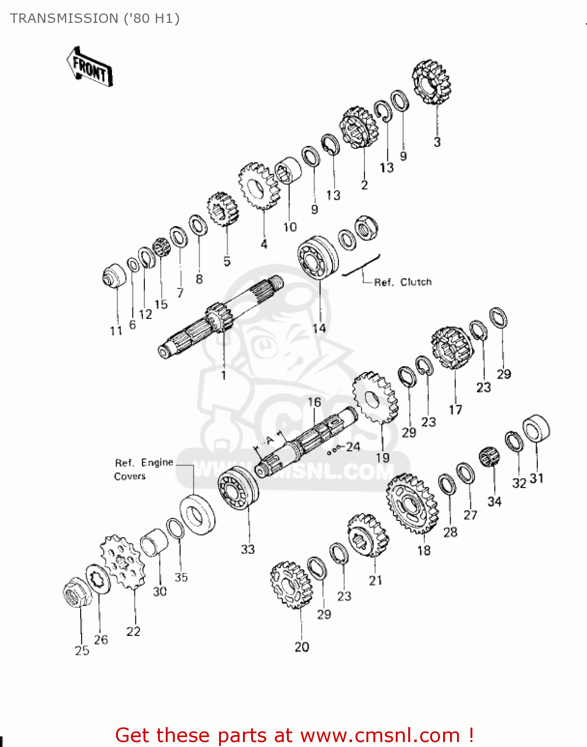 TRANSMISSION ('80 H1) KZ750H1 1980 USA CANADA / LTD