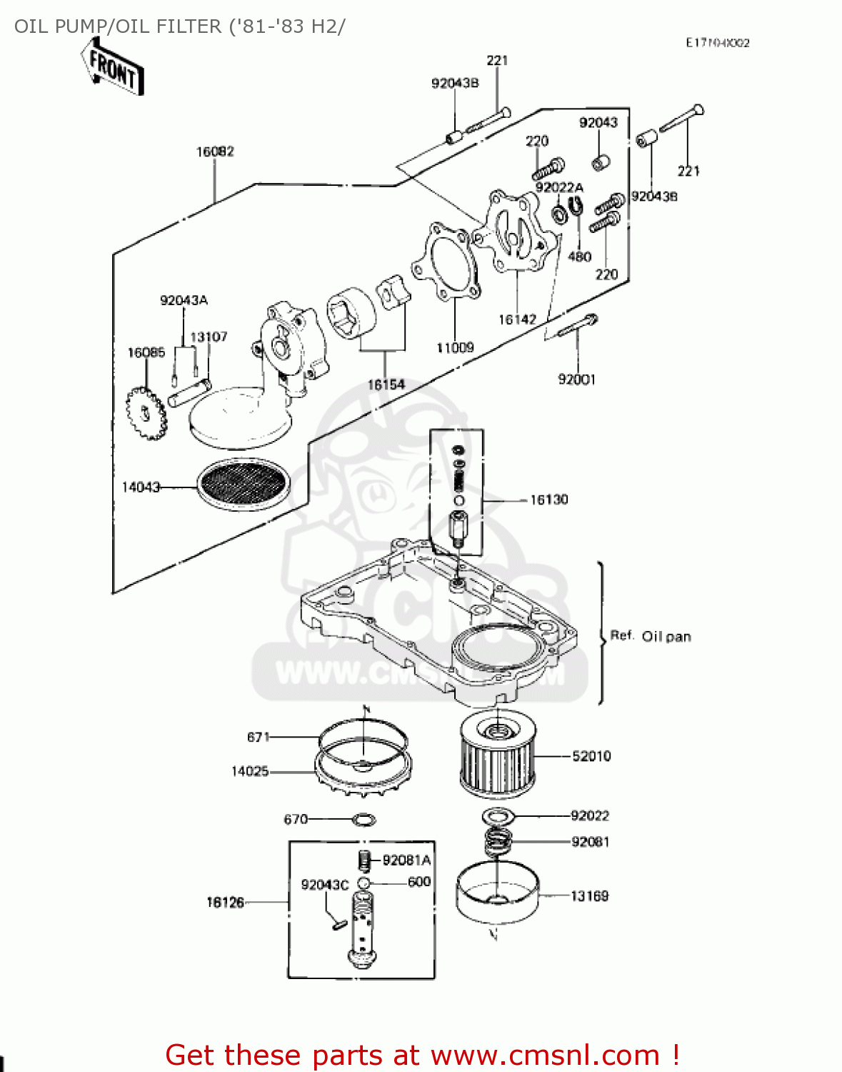 OIL PUMP/OIL FILTER ('81-'83 H2/ KZ750H1 1980 USA CANADA / LTD