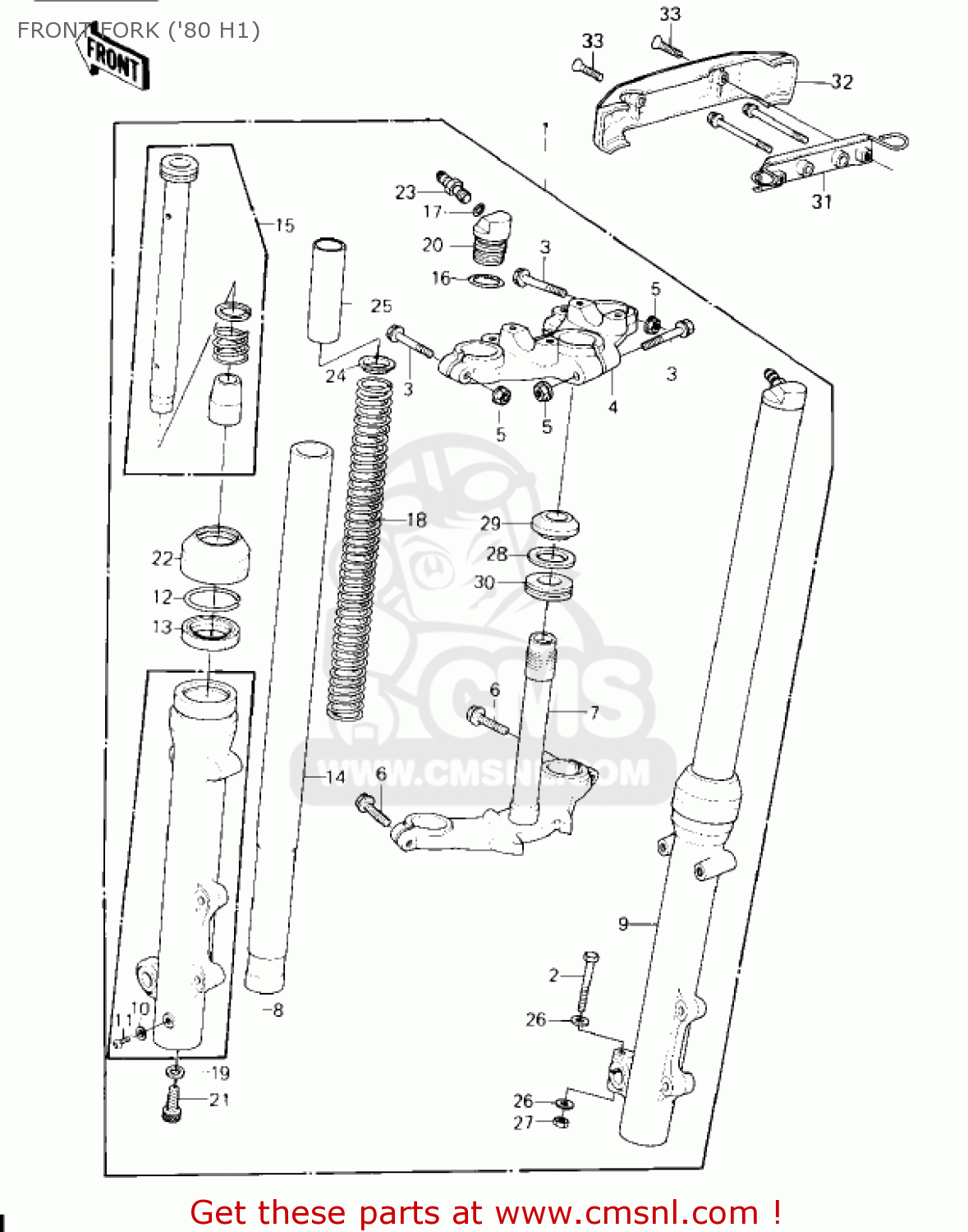 FRONT FORK ('80 H1) KZ750H1 1980 USA CANADA / LTD