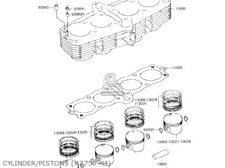 CYLINDER/PISTONS (KZ750-H4) - KZ750H1 1980 USA CANADA / LTD