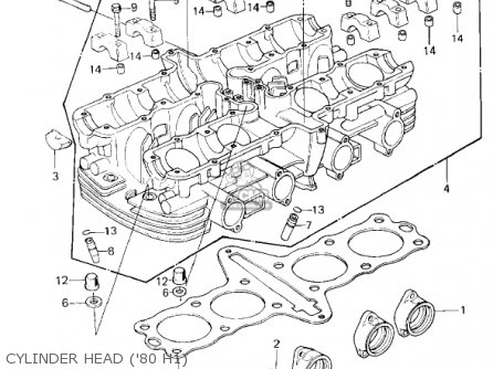 CYLINDER HEAD ('80 H1) - KZ750H1 1980 USA CANADA / LTD