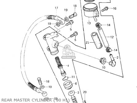 REAR MASTER CYLINDER ('80 H1) - KZ750H1 1980 USA CANADA / LTD