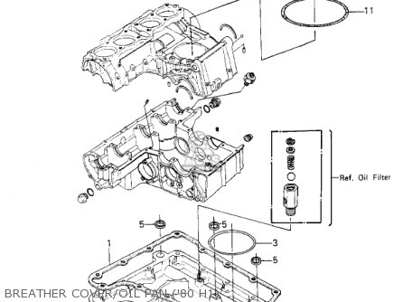 BREATHER COVER/OIL PAN ('80 H1) - KZ750H1 1980 USA CANADA / LTD