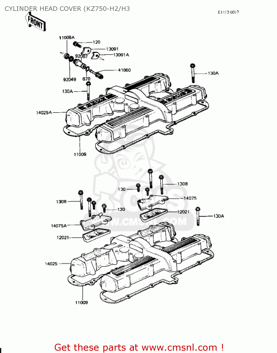 CYLINDER HEAD COVER (KZ750-H2/H3 KZ750H2 1981 USA CANADA / LTD