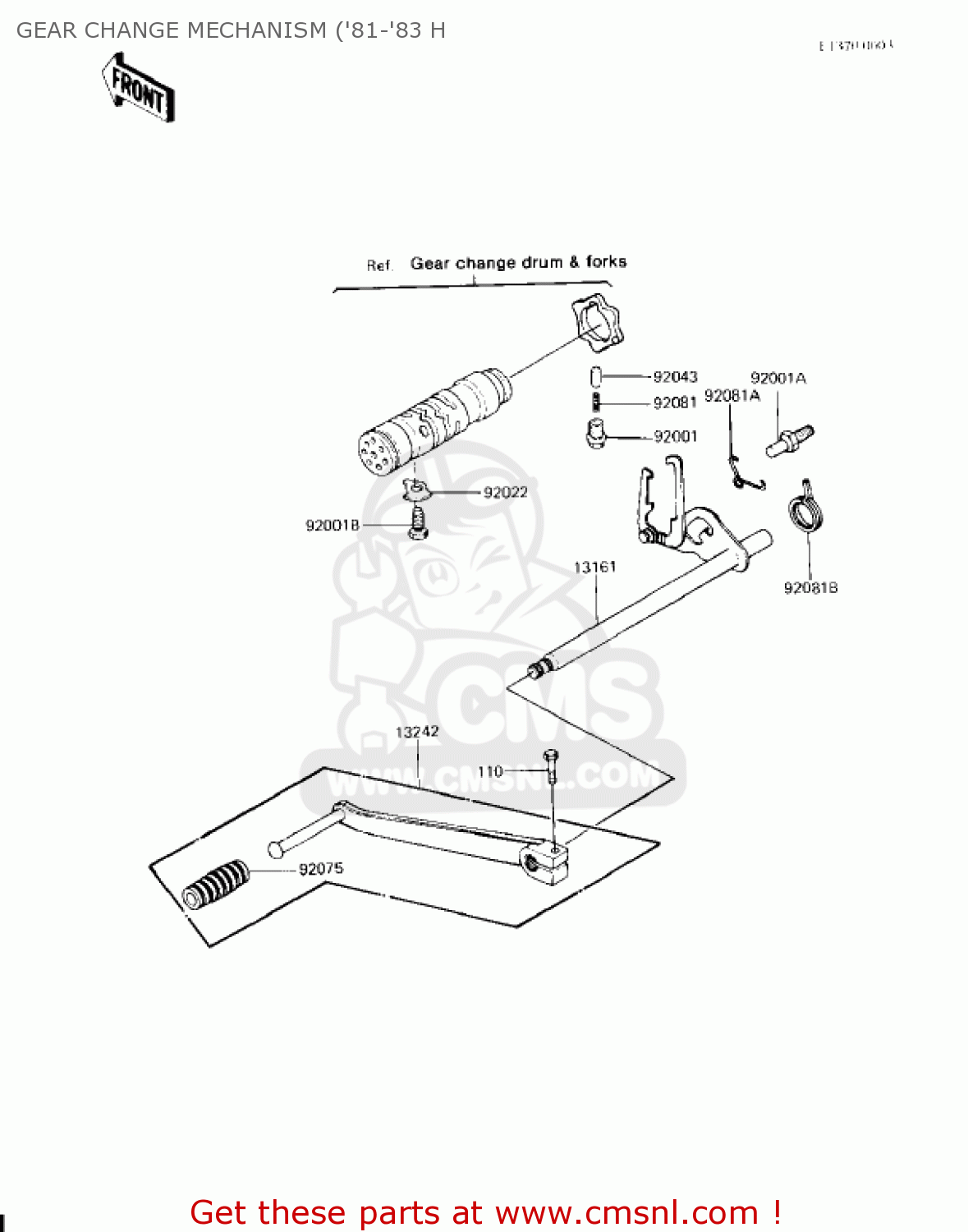 GEAR CHANGE MECHANISM ('81-'83 H KZ750H2 1981 USA CANADA / LTD