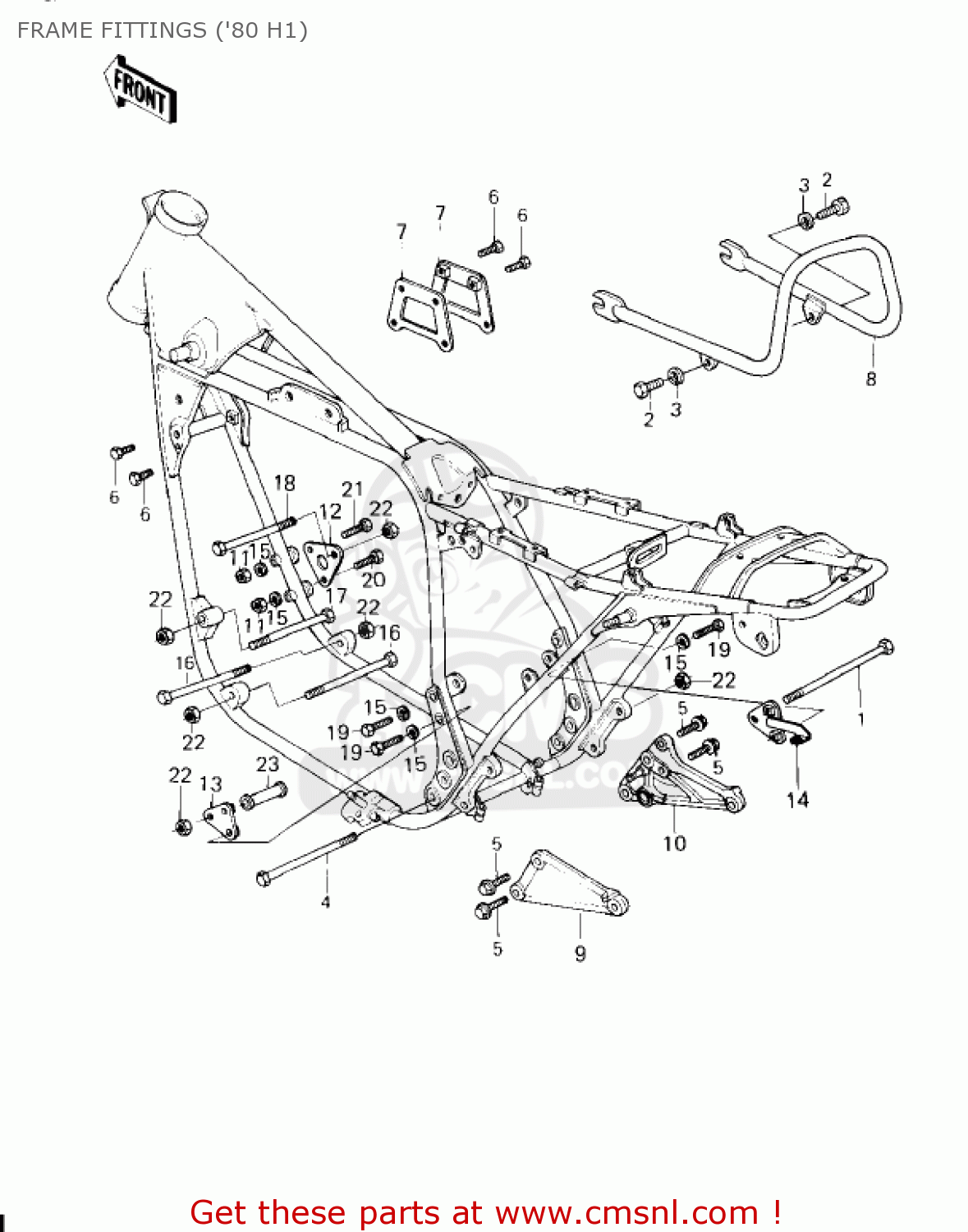 FRAME FITTINGS ('80 H1) KZ750H2 1981 USA CANADA / LTD