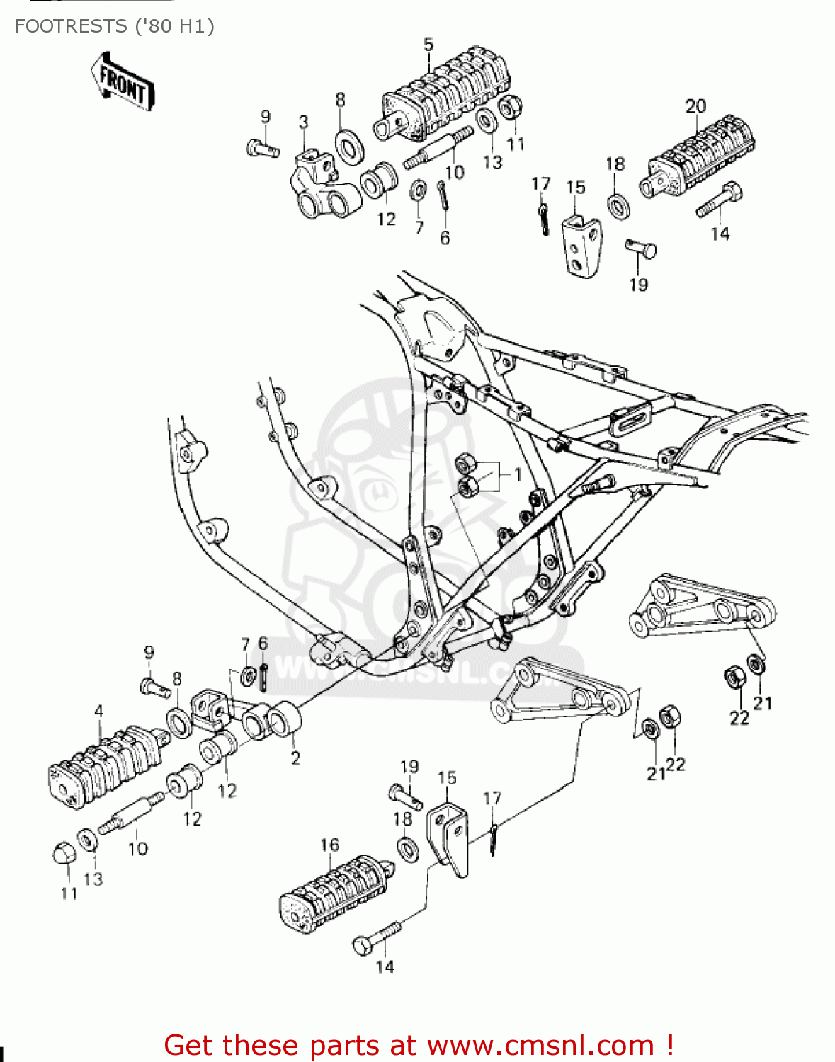 FOOTRESTS ('80 H1) KZ750H2 1981 USA CANADA / LTD