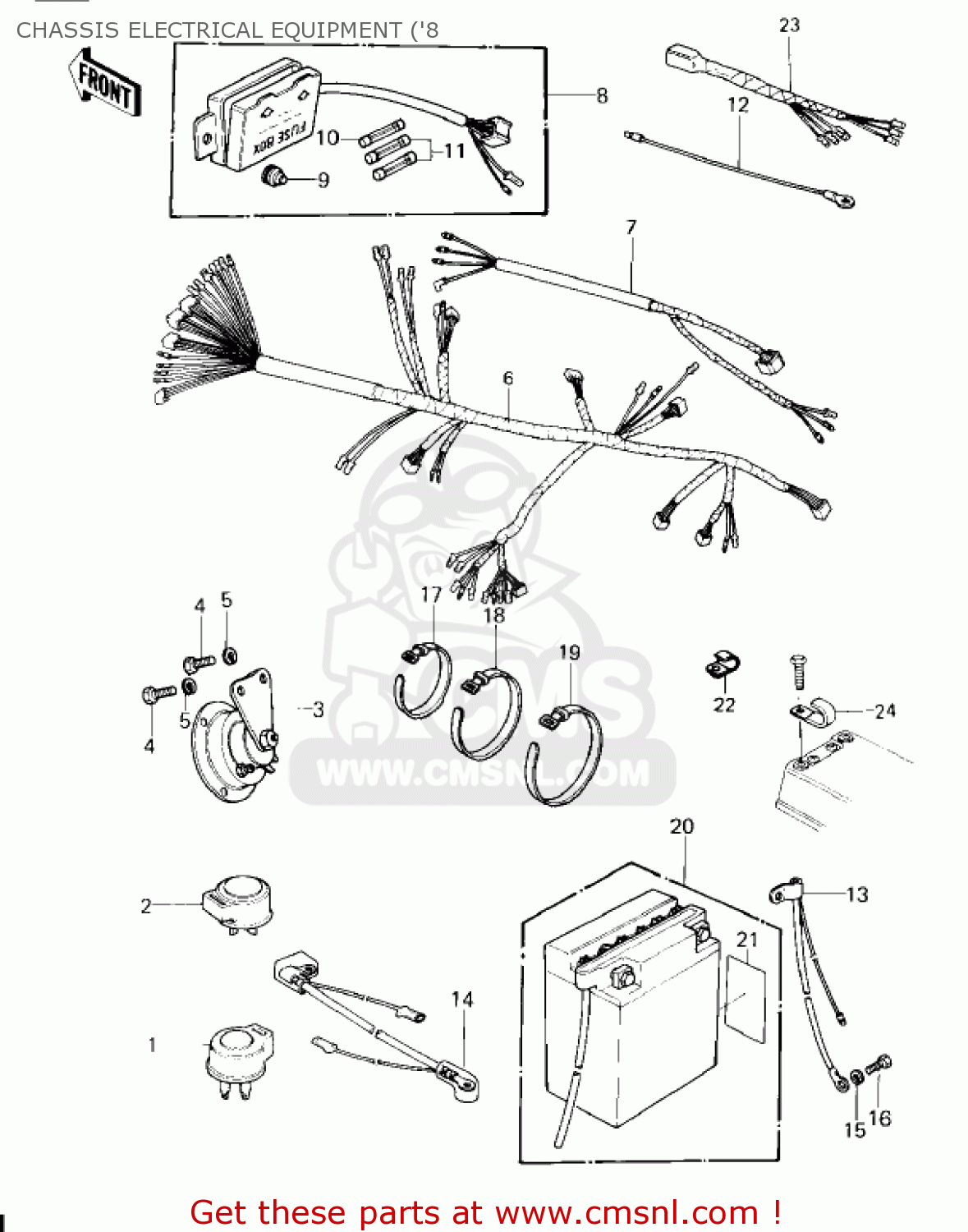 CHASSIS ELECTRICAL EQUIPMENT ('8 KZ750H2 1981 USA CANADA / LTD