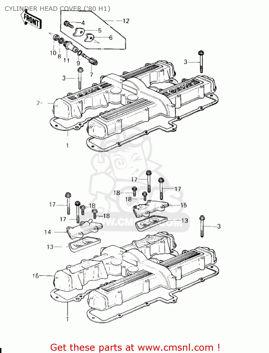 CYLINDER HEAD COVER ('80 H1) KZ750H2 1981 USA CANADA / LTD
