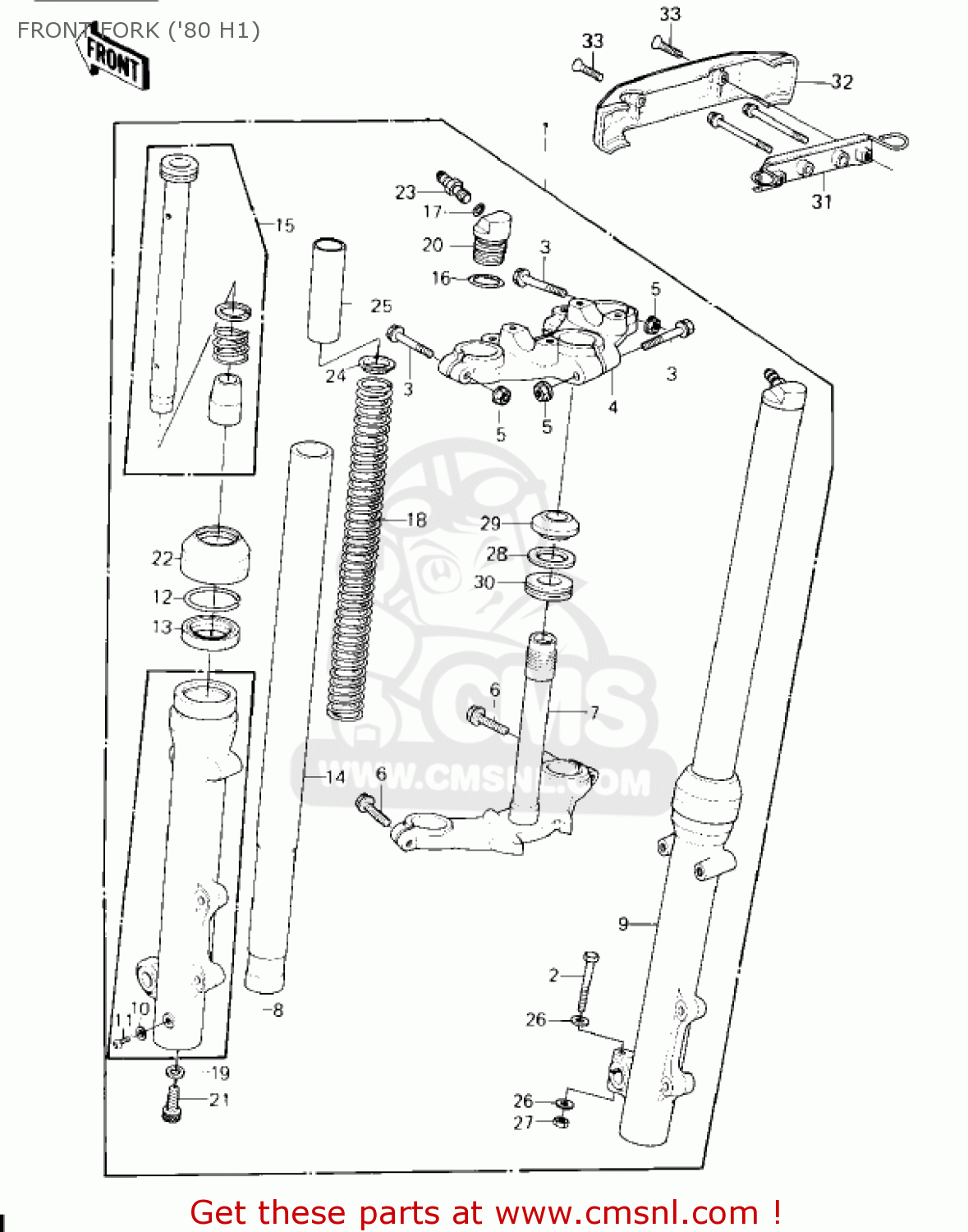 FRONT FORK ('80 H1) KZ750H2 1981 USA CANADA / LTD