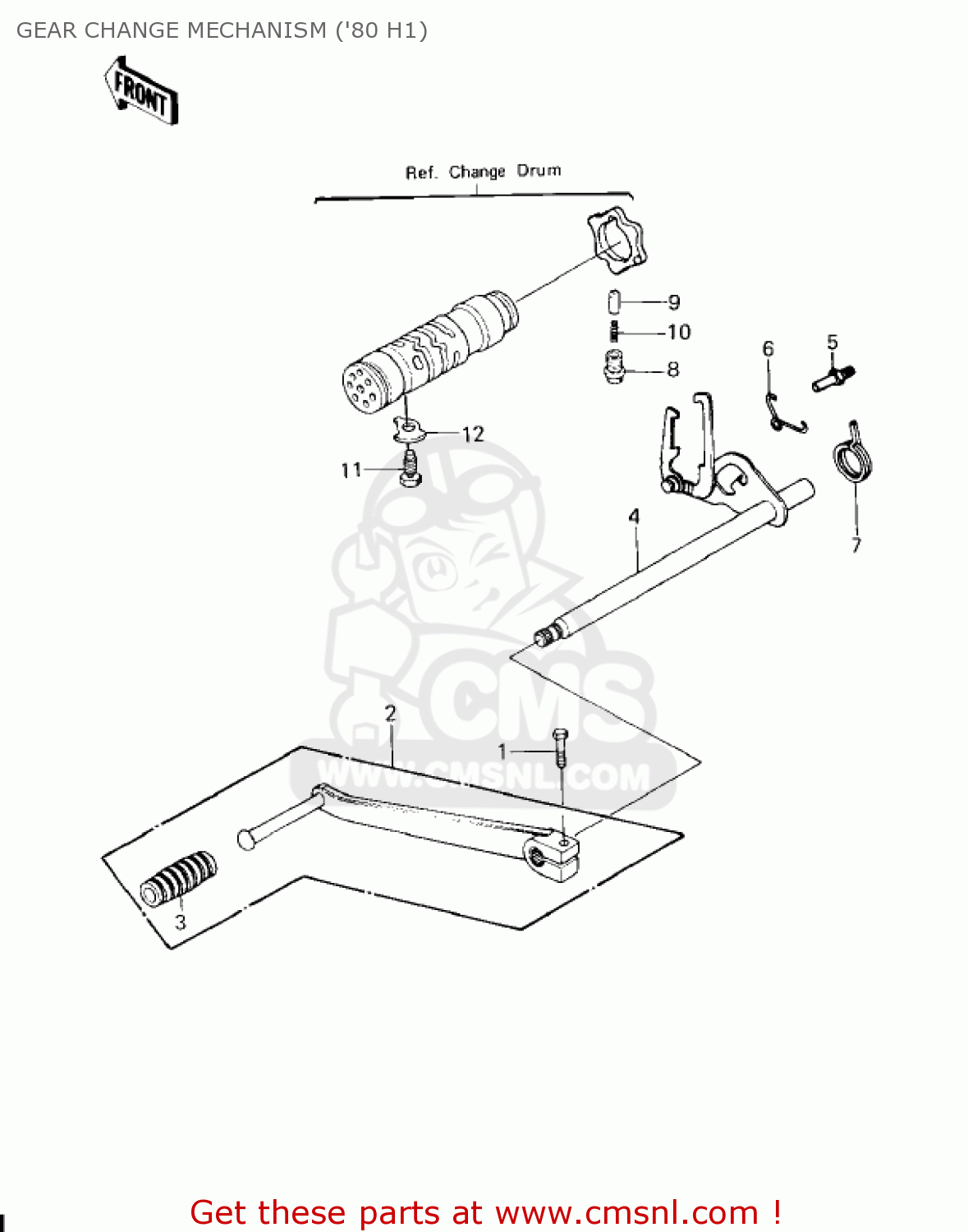 GEAR CHANGE MECHANISM ('80 H1) KZ750H2 1981 USA CANADA / LTD