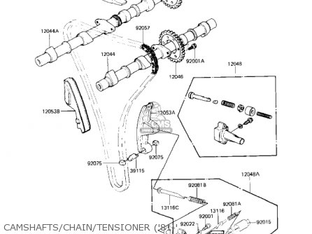 CAMSHAFTS/CHAIN/TENSIONER ('81-' - KZ750H2 1981 USA CANADA / LTD
