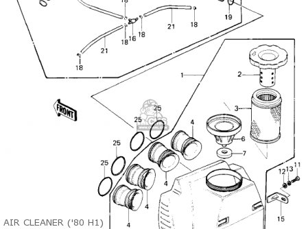 AIR CLEANER ('80 H1) - KZ750H2 1981 USA CANADA / LTD
