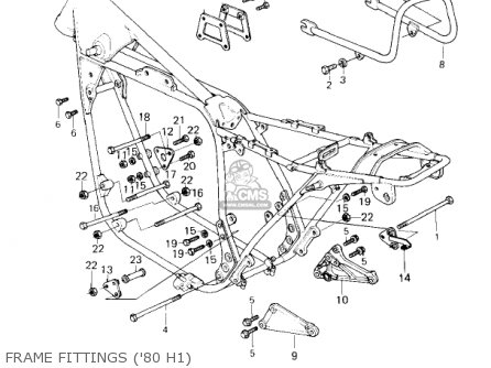 FRAME FITTINGS ('80 H1) - KZ750H2 1981 USA CANADA / LTD