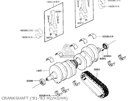CRANKSHAFT ('81-'83 H2/H3/H4) - KZ750H2 1981 USA CANADA / LTD