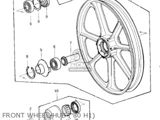FRONT WHEEL/HUB ('80 H1) - KZ750H2 1981 USA CANADA / LTD