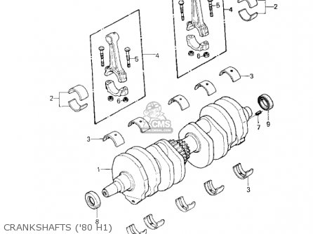 CRANKSHAFTS ('80 H1) - KZ750H2 1981 USA CANADA / LTD