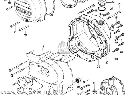 ENGINE COVERS ('80 H1) - KZ750H2 1981 USA CANADA / LTD