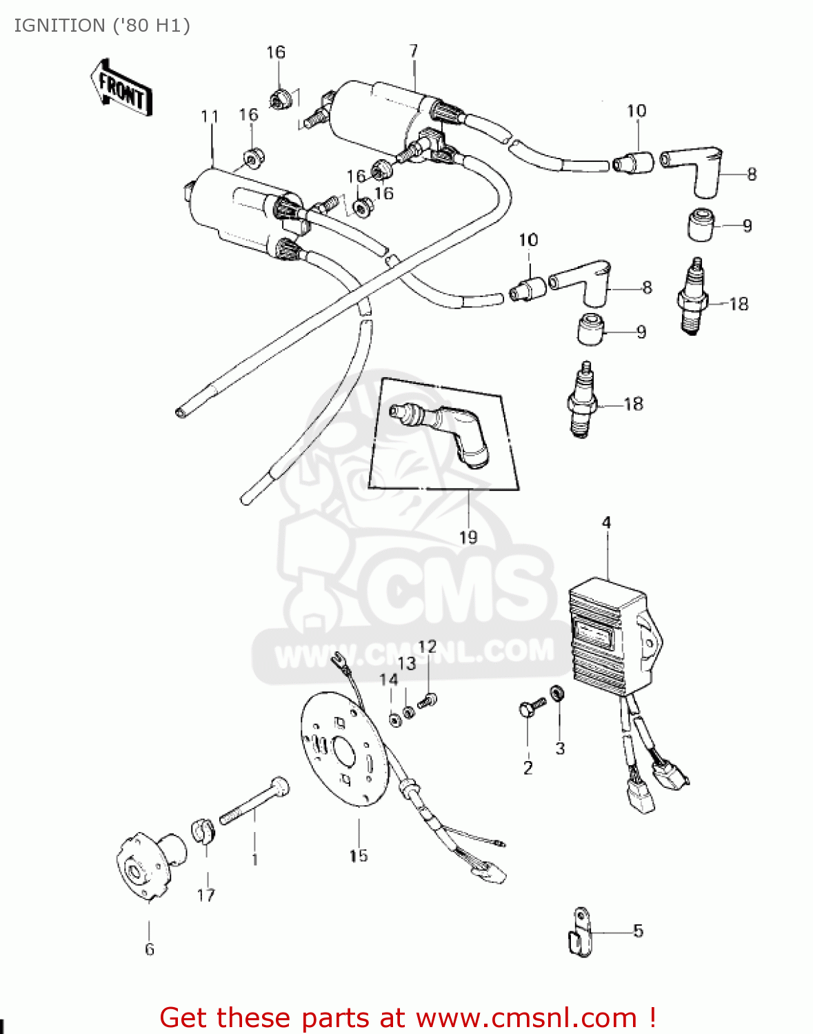 IGNITION ('80 H1) KZ750H3 1982 USA CANADA / LTD