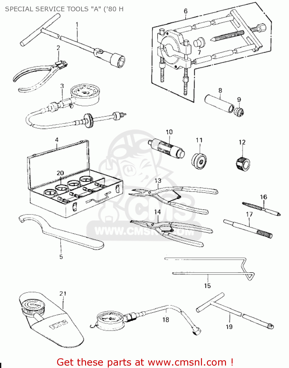 SPECIAL SERVICE TOOLS "A" ('80 H KZ750H3 1982 USA CANADA / LTD