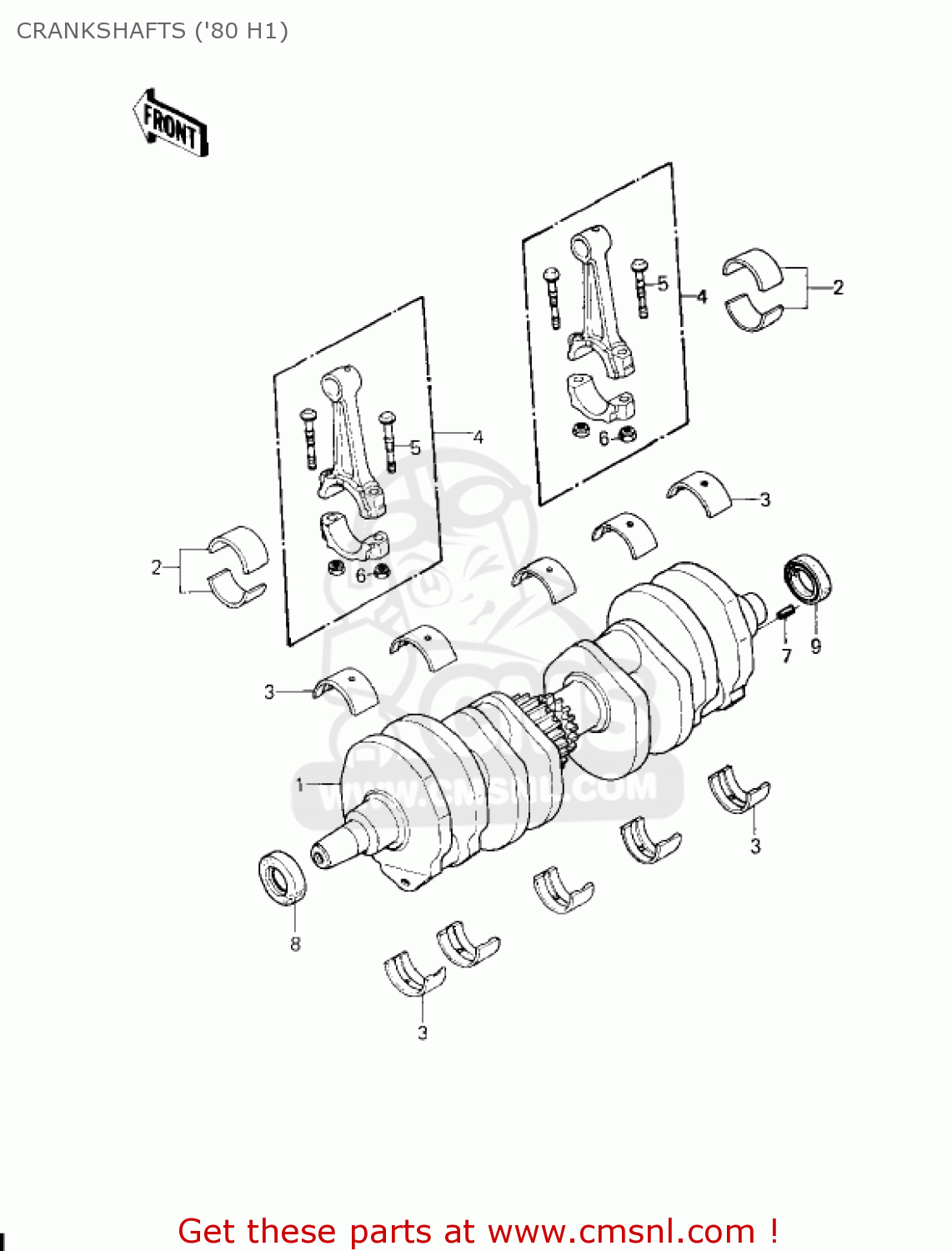 CRANKSHAFTS ('80 H1) KZ750H3 1982 USA CANADA / LTD