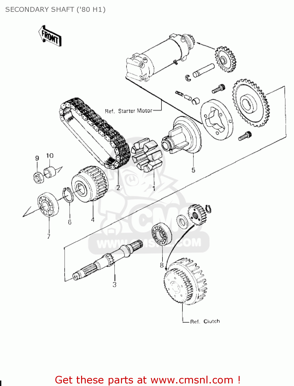 SECONDARY SHAFT ('80 H1) KZ750H3 1982 USA CANADA / LTD