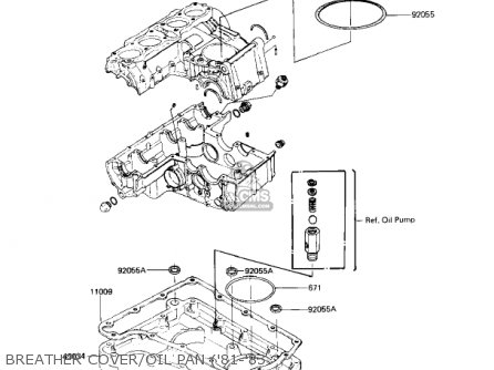BREATHER COVER/OIL PAN ('81-'83 - KZ750H3 1982 USA CANADA / LTD