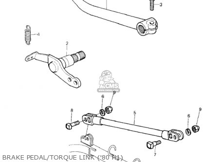 BRAKE PEDAL/TORQUE LINK ('80 H1) - KZ750H3 1982 USA CANADA / LTD
