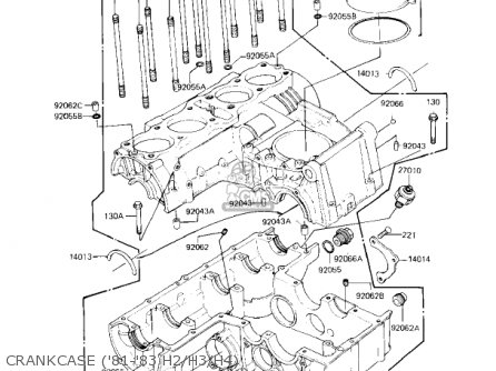 CRANKCASE ('81-'83 H2/H3/H4) - KZ750H3 1982 USA CANADA / LTD