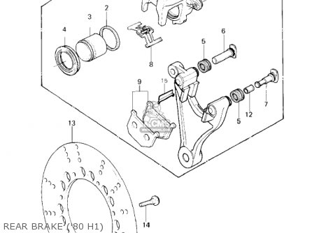 REAR BRAKE ('80 H1) - KZ750H3 1982 USA CANADA / LTD
