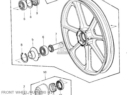 FRONT WHEEL/HUB ('80 H1) - KZ750H3 1982 USA CANADA / LTD