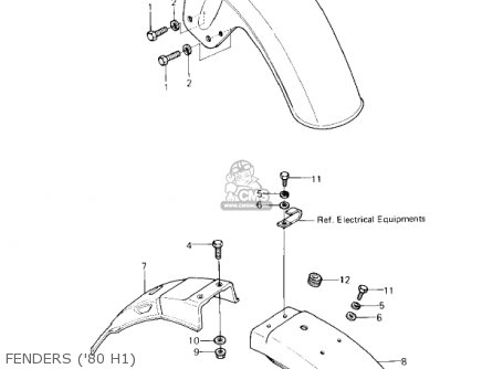 FENDERS ('80 H1) - KZ750H3 1982 USA CANADA / LTD