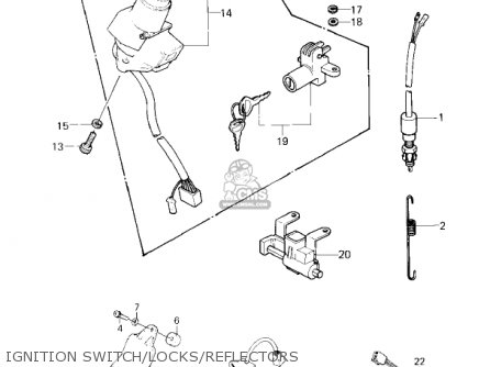 IGNITION SWITCH/LOCKS/REFLECTORS - KZ750H3 1982 USA CANADA / LTD