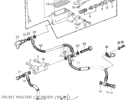 FRONT MASTER CYLINDER ('80 H1) - KZ750H3 1982 USA CANADA / LTD
