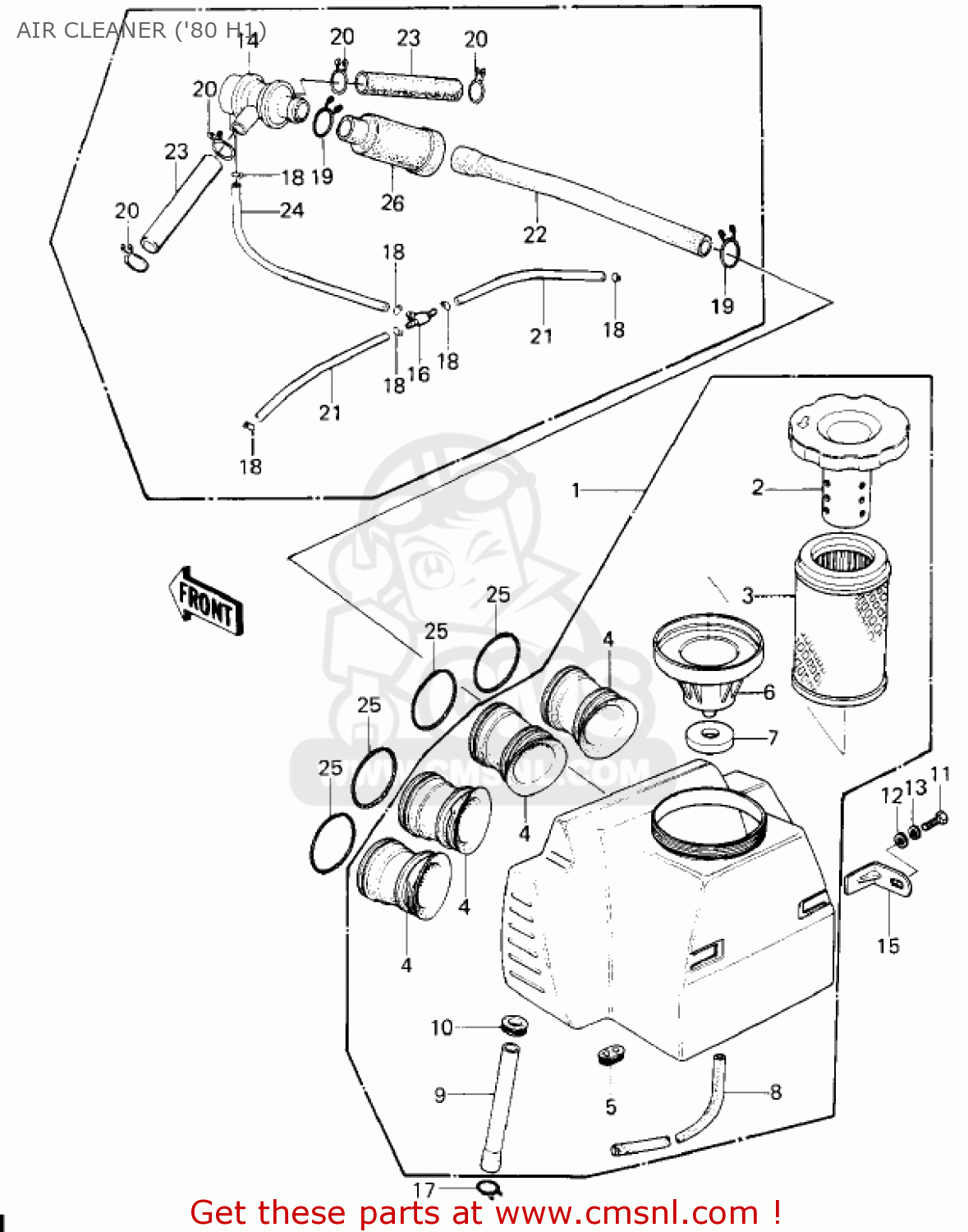AIR CLEANER ('80 H1) KZ750H4 1983 USA CANADA / LTD