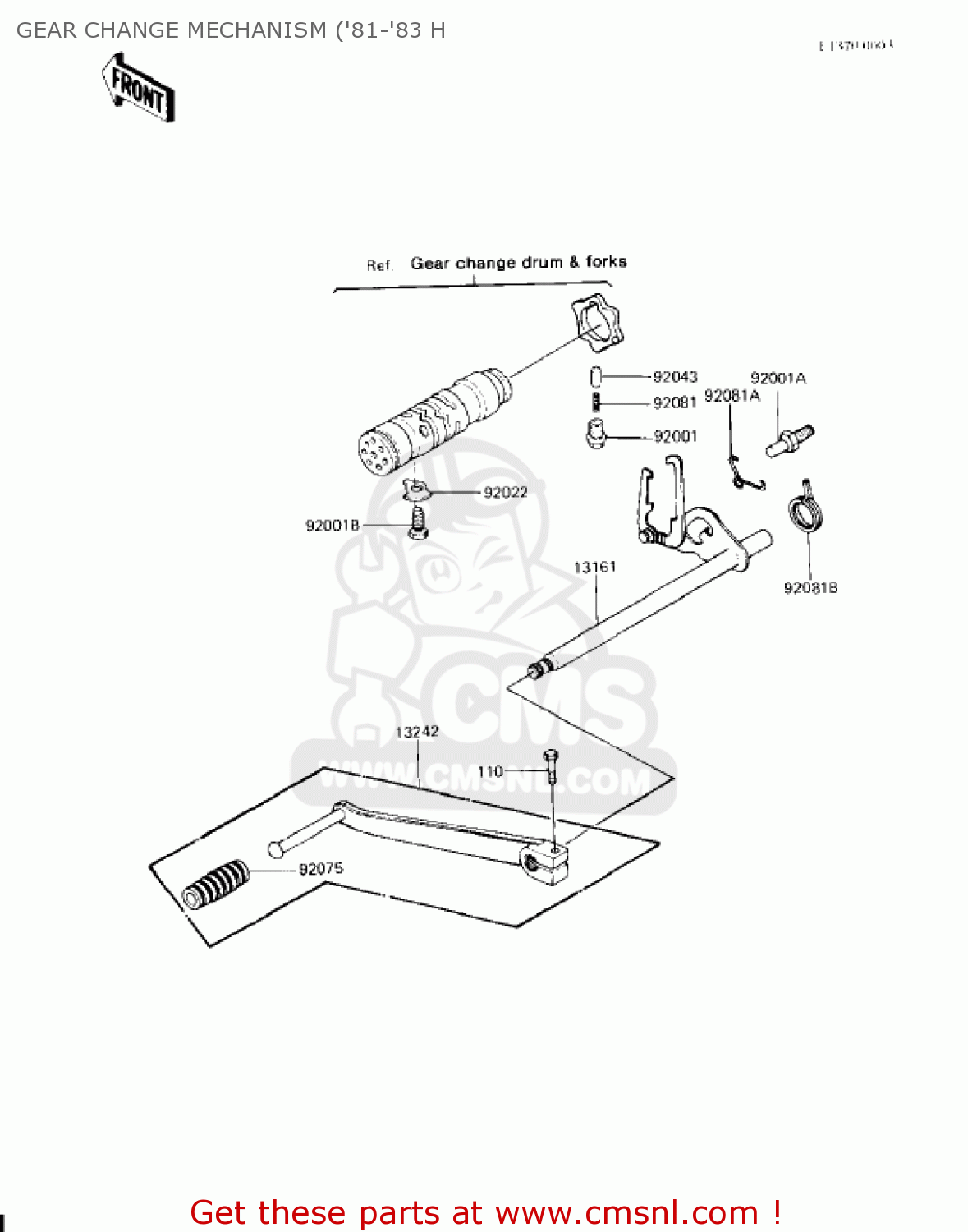 GEAR CHANGE MECHANISM ('81-'83 H KZ750H4 1983 USA CANADA / LTD
