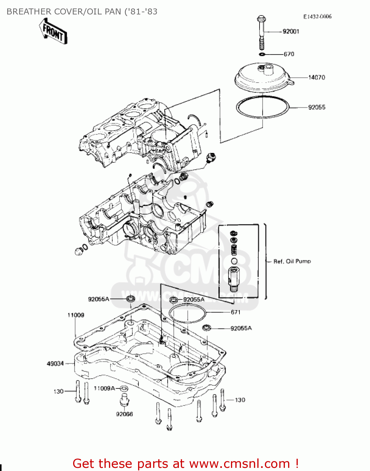 BREATHER COVER/OIL PAN ('81-'83 KZ750H4 1983 USA CANADA / LTD