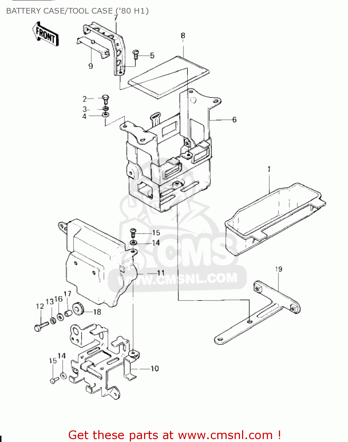 BATTERY CASE/TOOL CASE ('80 H1) KZ750H4 1983 USA CANADA / LTD