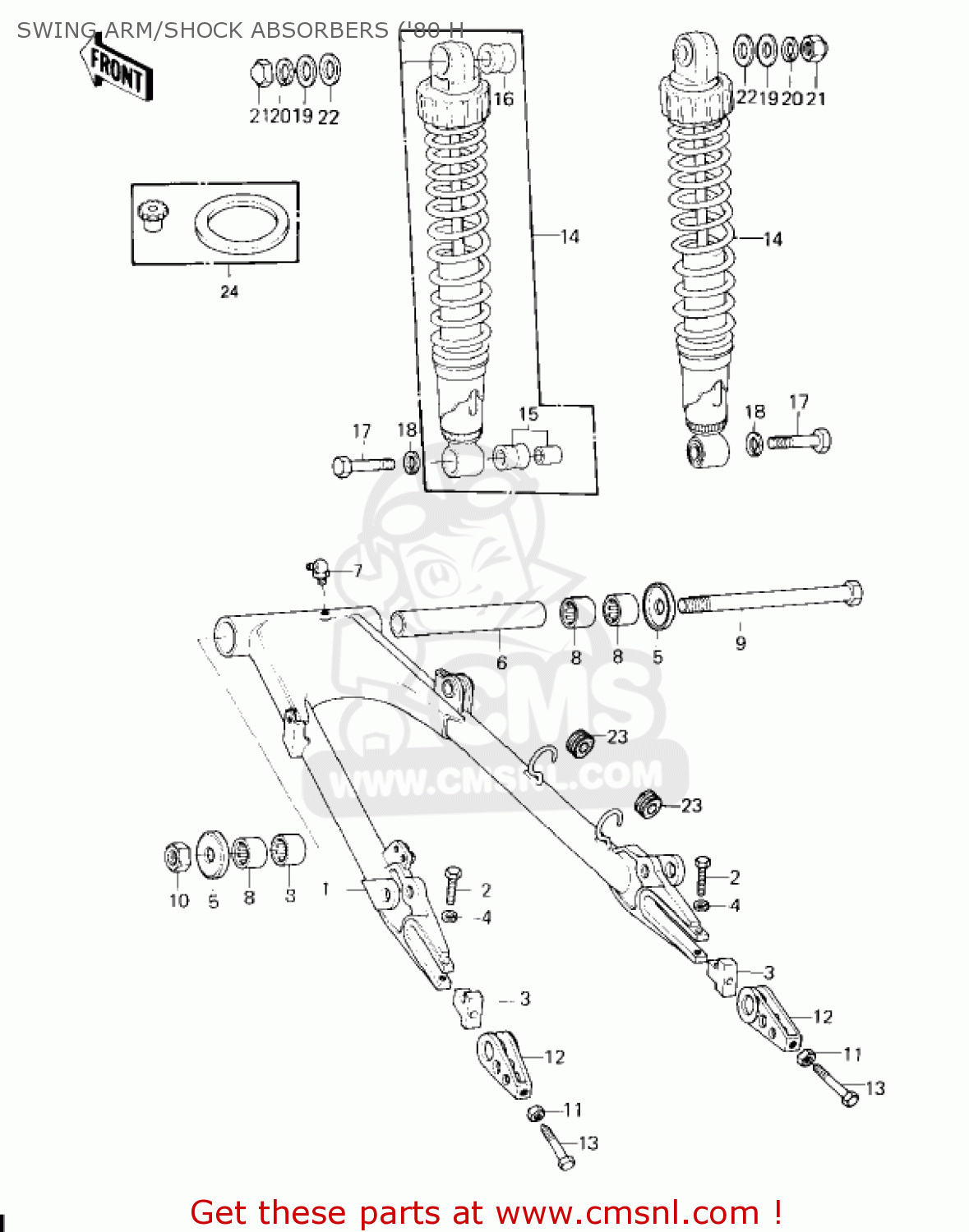 SWING ARM/SHOCK ABSORBERS ('80 H KZ750H4 1983 USA CANADA / LTD