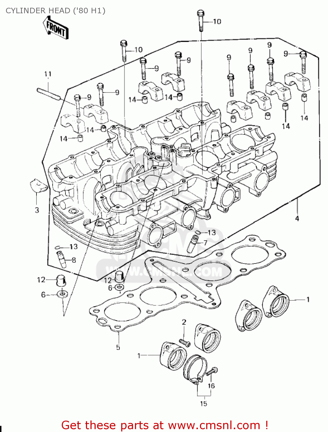 CYLINDER HEAD ('80 H1) KZ750H4 1983 USA CANADA / LTD