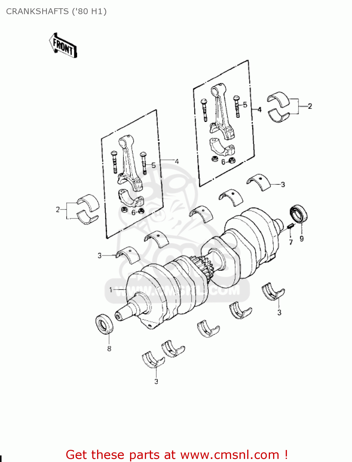 CRANKSHAFTS ('80 H1) KZ750H4 1983 USA CANADA / LTD