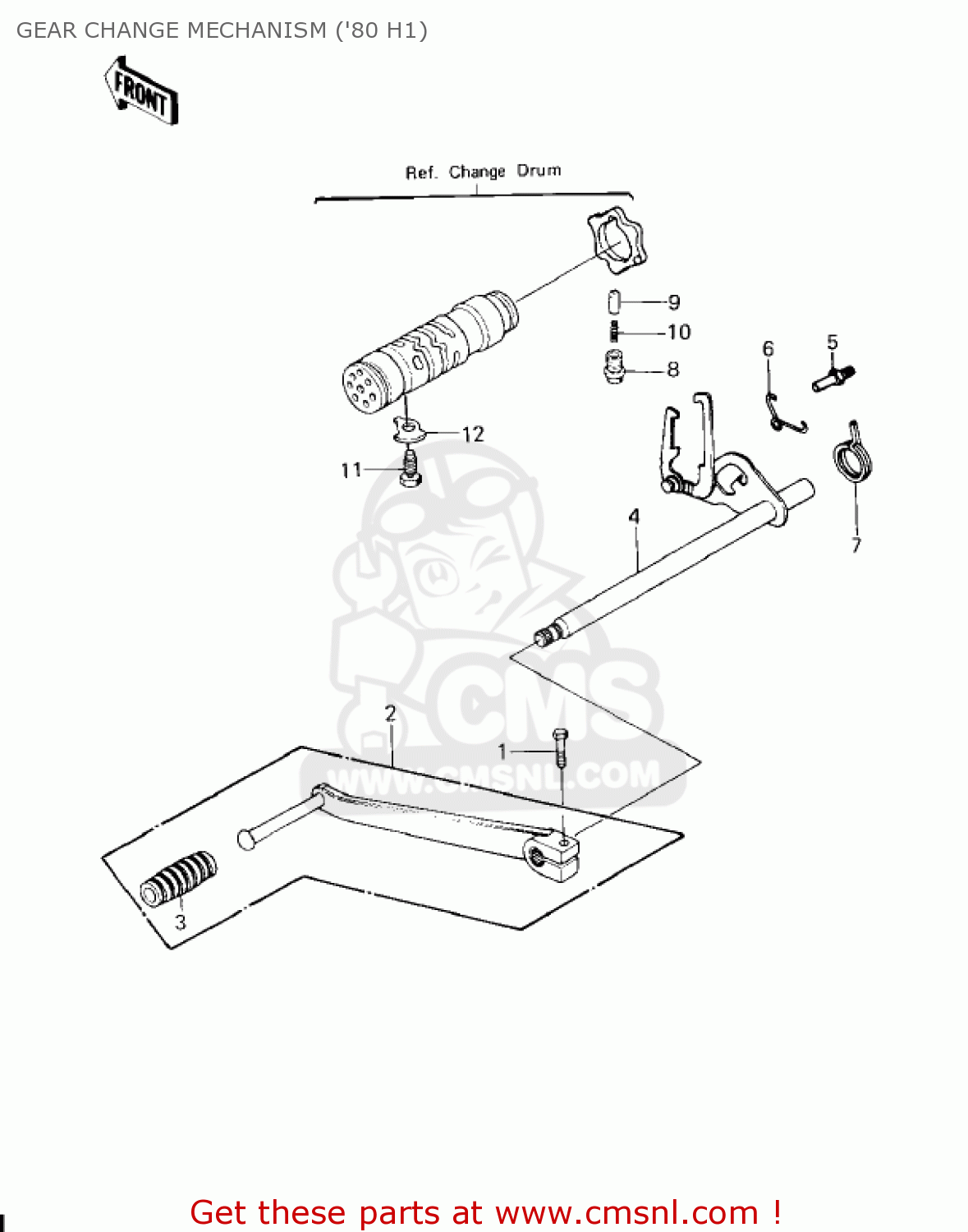 GEAR CHANGE MECHANISM ('80 H1) KZ750H4 1983 USA CANADA / LTD