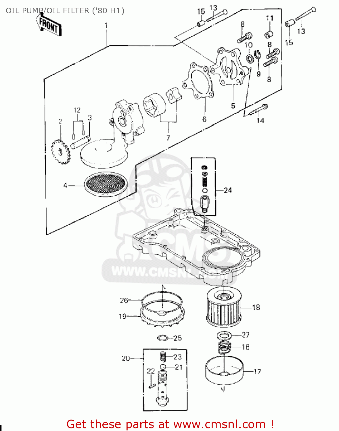 OIL PUMP/OIL FILTER ('80 H1) KZ750H4 1983 USA CANADA / LTD