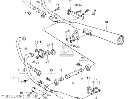 MUFFLERS ('80 H1) - KZ750H4 1983 USA CANADA / LTD