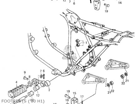 FOOTRESTS ('80 H1) - KZ750H4 1983 USA CANADA / LTD
